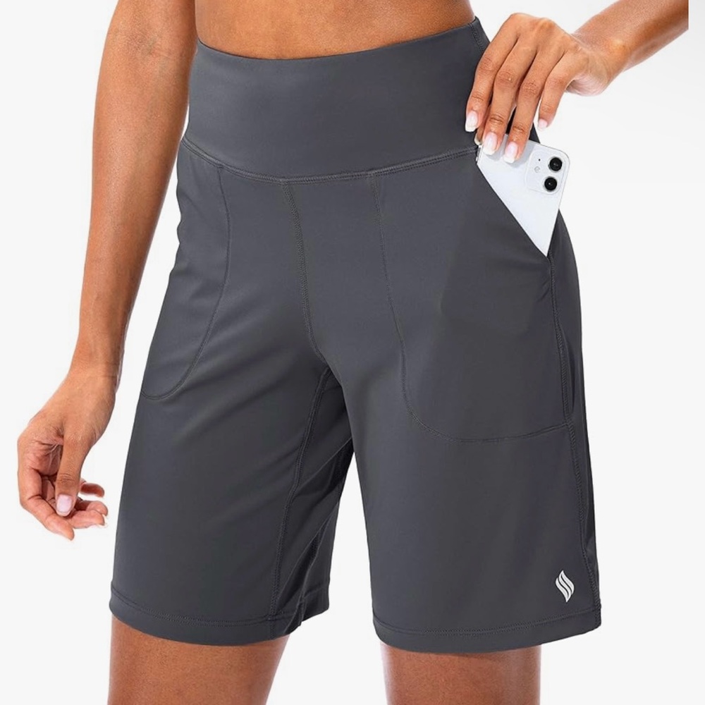 Santiny XL Women's Gray High-Waisted Shorts